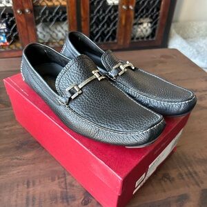 Ferrago Gerico Men's Black Leather Loafers